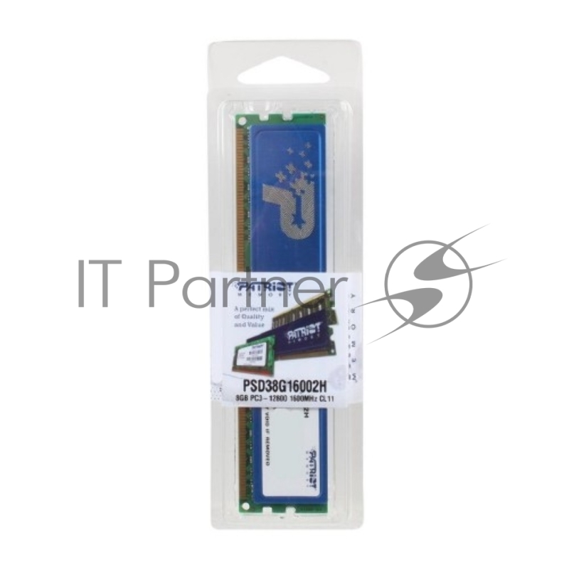 Оперативная память Patriot DIMM DDR3 8Gb (pc-12800) 1600MHz with HS PSD38G16002H