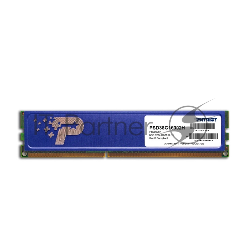 Оперативная память Patriot DIMM DDR3 8Gb (pc-12800) 1600MHz with HS PSD38G16002H
