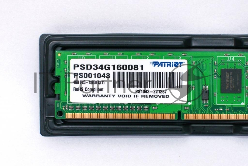 Модуль памяти Patriot DIMM DDR3 4GB (PC3-12800) 1600MHz PSD34G160081