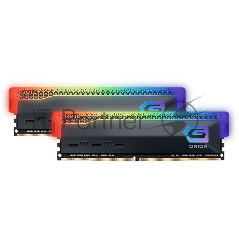 Оперативная память GEIL 32GB(16GBx2) Orion BLACK RGB (AMD compatible) 16-20-20-40 PC4-25600 3200MHz EAN: 4710155814211