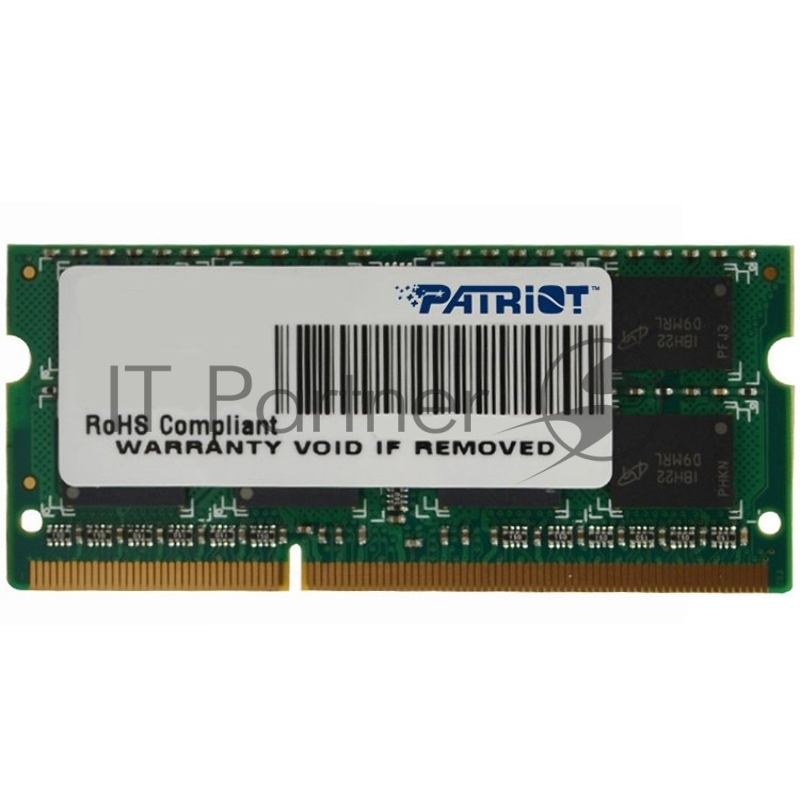 Модуль памяти Patriot SO-DIMM DDR3 8GB PSD38G16002S (PC3-12800, 1600MHz, 1.5V)