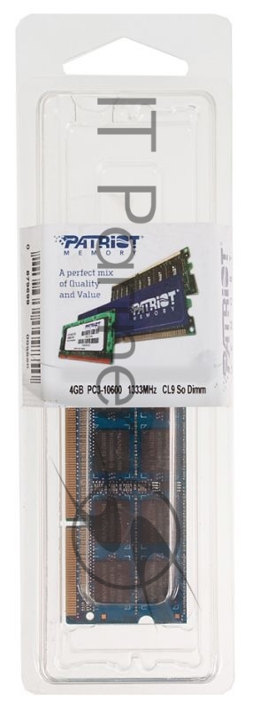 Модуль памяти Patriot SO-DIMM DDR3 4GB PC10600 SO PSD34G13332S PATRIOT