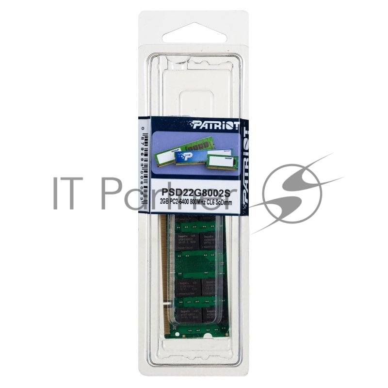 Модуль памяти Patriot SO-DIMM DDR2 2Gb 800MHz Patriot PSD22G8002S RTL PC2-6400 CL6 SO-DIMM 200-pin 1.8В