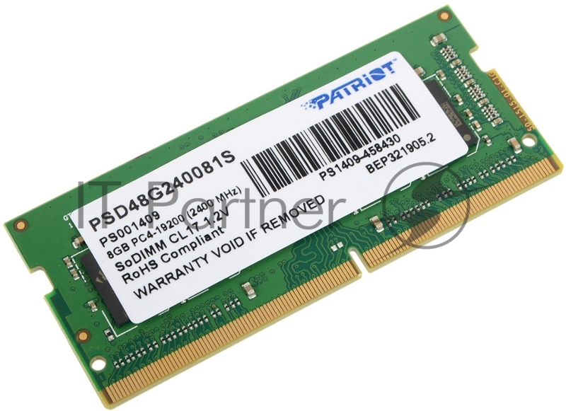 Модуль памяти Patriot SO-DIMM DDR4 8GB (pc-19200) 2400MHz Patriot PSD48G240081S