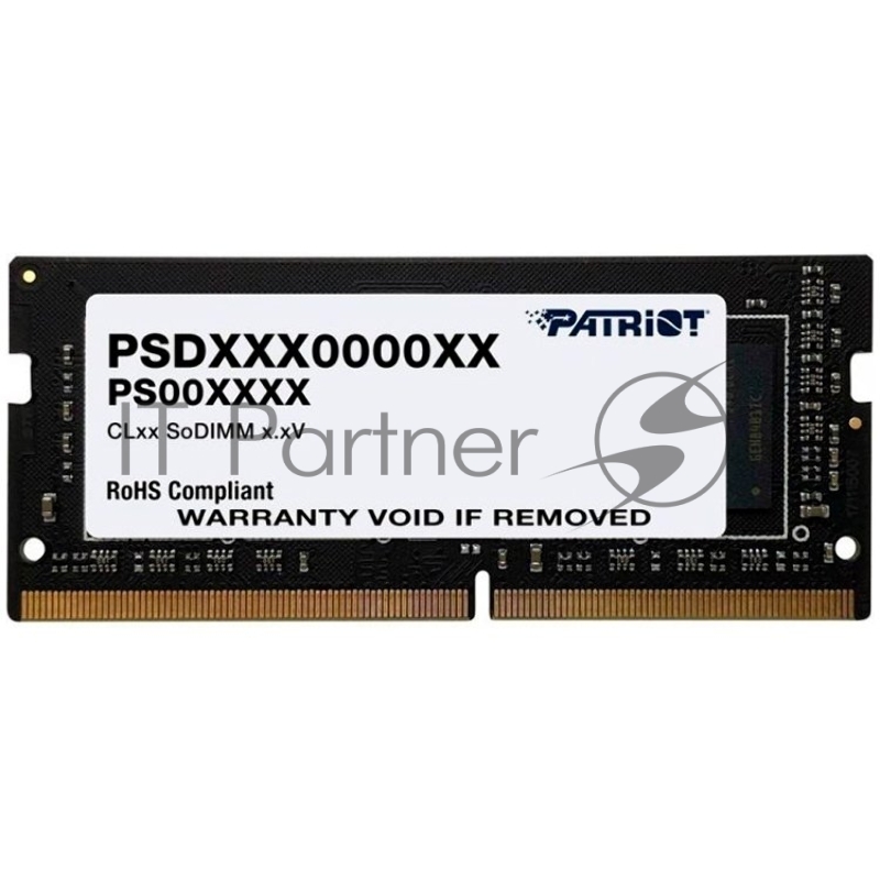 Модуль памяти Patriot SO-DIMM DDR4 8Gb 2400MHz Patriot PSD48G240082S RTL PC4-17000 CL17 260-pin 1.2В dual rank