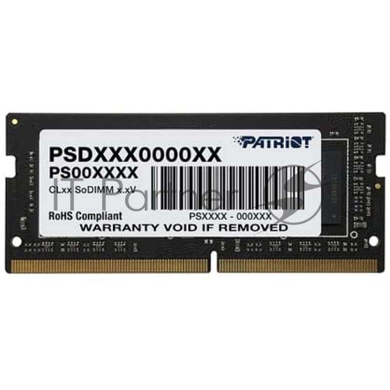 Модуль памяти SO-DIMM DDR 4 DIMM 8Gb PC25600, 3200Mhz, PATRIOT Signature (PSD48G320081S) (retail)