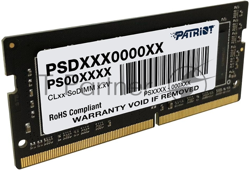 Модуль памяти SO-DIMM DDR 4 DIMM 8Gb PC25600, 3200Mhz, PATRIOT Signature (PSD48G320081S) (retail)
