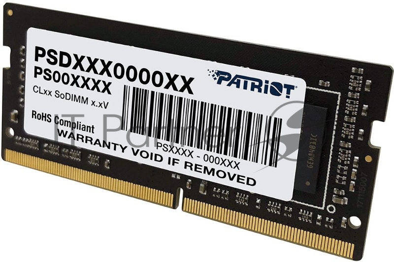 Модуль памяти SO-DIMM DDR 4 DIMM 8Gb PC25600, 3200Mhz, PATRIOT Signature (PSD48G320081S) (retail)
