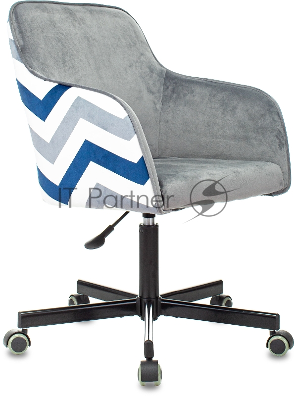 Кресло Бюрократ CH-380M серая жемчужина зигзаг крестовина металл