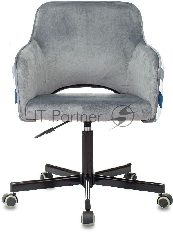 Кресло Бюрократ CH-380M серая жемчужина зигзаг крестовина металл