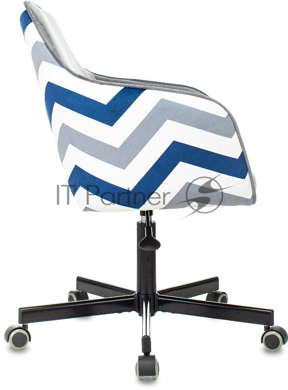 Кресло Бюрократ CH-380M серая жемчужина зигзаг крестовина металл