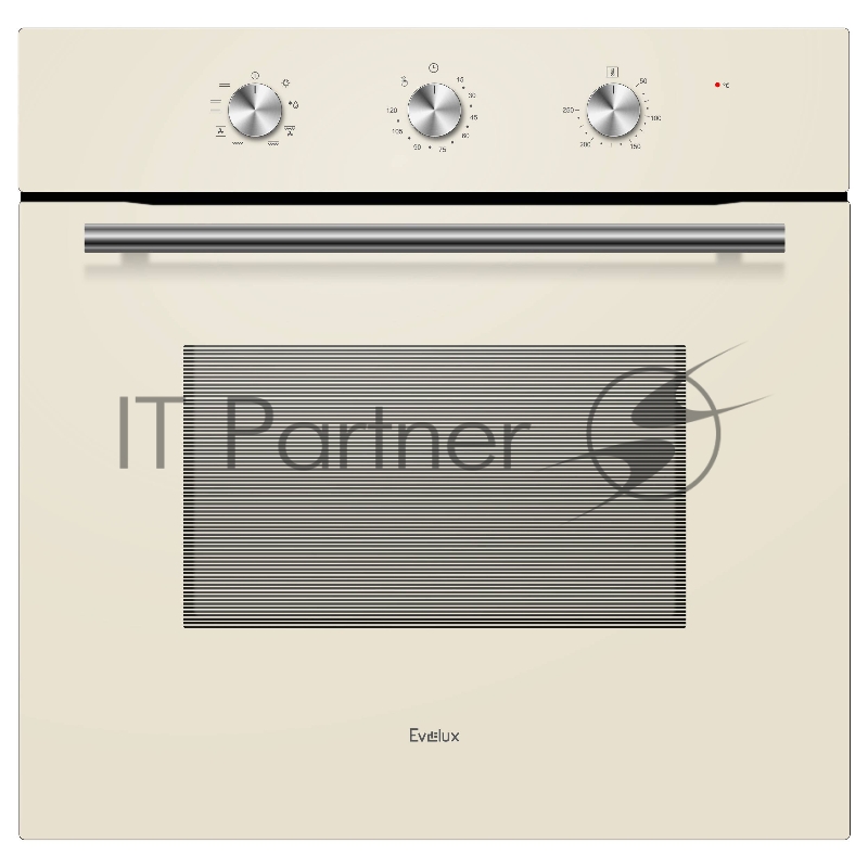 Духовой шкаф встраиваемый полноразмерный, 60 см, 8 режимов, объем духовки 65л, поворотные переключатели, панель управления - бежевое стекло, универсальный противень, решетка-гриль, двойное стекло дверцы, легко-съемное большое внутреннее стекло Full