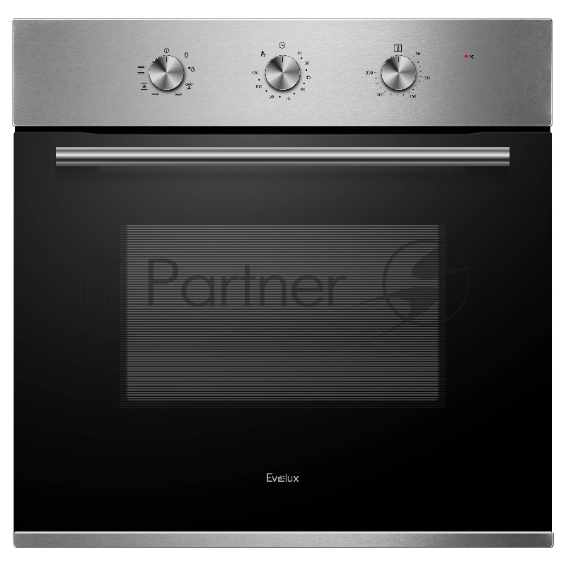 Духовой шкаф встраиваемый полноразмерный, 60 см, 8 режимов, объем духовки 65л, поворотные переключатели, панель управления - нержавеющая сталь, универсальный противень, решетка-гриль, двойное стекло дверцы, легко-съемное большое внутреннее стекло Fu