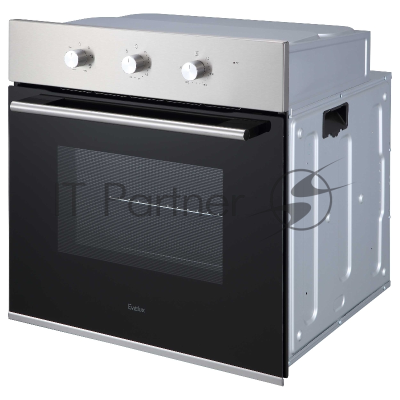 Духовой шкаф встраиваемый полноразмерный, 60 см, 8 режимов, объем духовки 65л, поворотные переключатели, панель управления - нержавеющая сталь, универсальный противень, решетка-гриль, двойное стекло дверцы, легко-съемное большое внутреннее стекло Fu