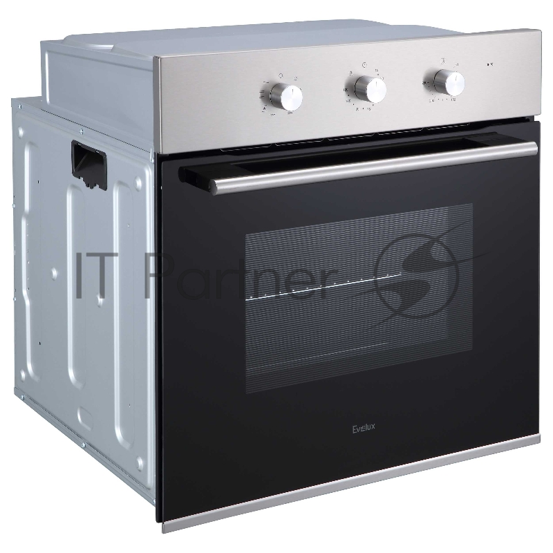 Духовой шкаф встраиваемый полноразмерный, 60 см, 8 режимов, объем духовки 65л, поворотные переключатели, панель управления - нержавеющая сталь, универсальный противень, решетка-гриль, двойное стекло дверцы, легко-съемное большое внутреннее стекло Fu
