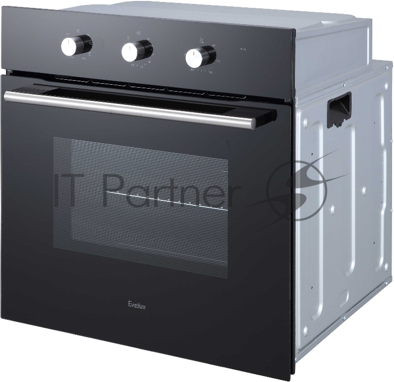 Духовой шкаф встраиваемый полноразмерный, 60 см, 8 режимов, объем духовки 65л, поворотные переключатели, панель управления - черное стекло, универсальный противень, решетка-гриль, двойное стекло дверцы, легко-съемное большое внутреннее стекло Full G
