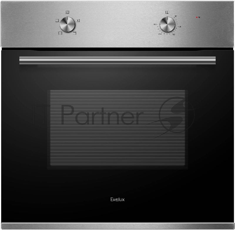 Духовой шкаф встраиваемый полноразмерный, 60 см, механическое управление, 4 режима, объем духовки 65л, поворотные переключатели, панель управления - нержавеющая сталь, универсальный противень, решетка-гриль, двойное стекло дверцы, легко-съемное боль