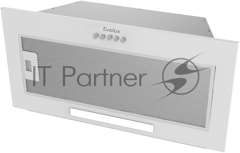 Встраиваемая вытяжка, полновстраиваемая в шкаф, 80 см, отвод/циркуляция, механический контроль, 3 скорости работы, производительность 860 м3/ч, LED освещение, металл, белый, 700х290х176 мм.