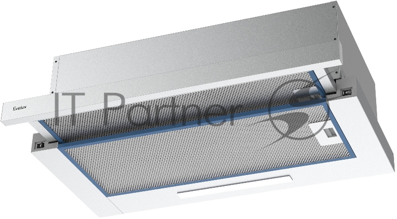 Встраиваемая телескопическая вытяжка, 60 см, отвод/циркуляция, механический контроль, 2 скорости работы, производительность 670 м3/ч, LED освещение, нержавеющая сталь, 598х305-495х201 мм.