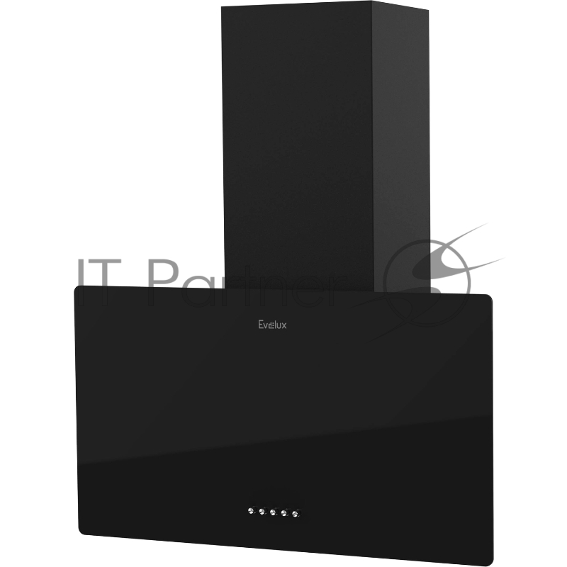 Навесная вытяжка, 60 см, механический контроль, 3 скорости работы, производительность 890 м3/ч, LED освещение, черный, металл, стекло, 600х335х335-602 мм.
