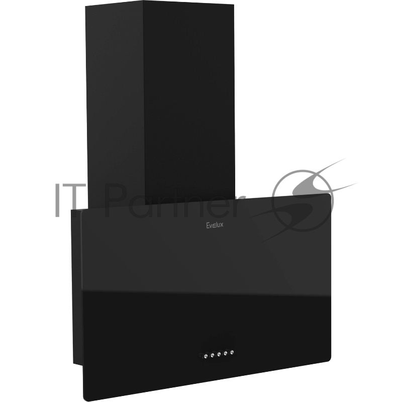 Навесная вытяжка, 60 см, механический контроль, 3 скорости работы, производительность 890 м3/ч, LED освещение, черный, металл, стекло, 600х335х335-602 мм.