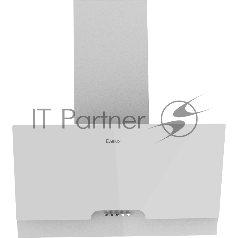 Наклонная вытяжка, 60 см, механический контроль, 3 скорости работы, производительность 900 м3/ч, LED освещение, белый, металл, стекло, 600х335х395-607 мм.