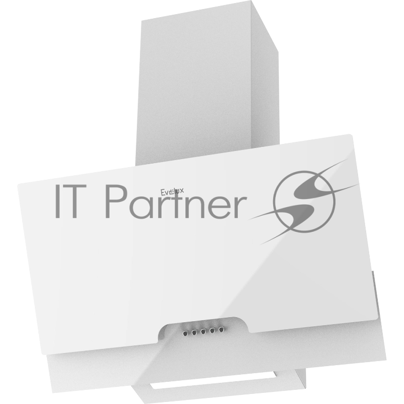 Наклонная вытяжка, 60 см, механический контроль, 3 скорости работы, производительность 900 м3/ч, LED освещение, белый, металл, стекло, 600х335х395-607 мм.