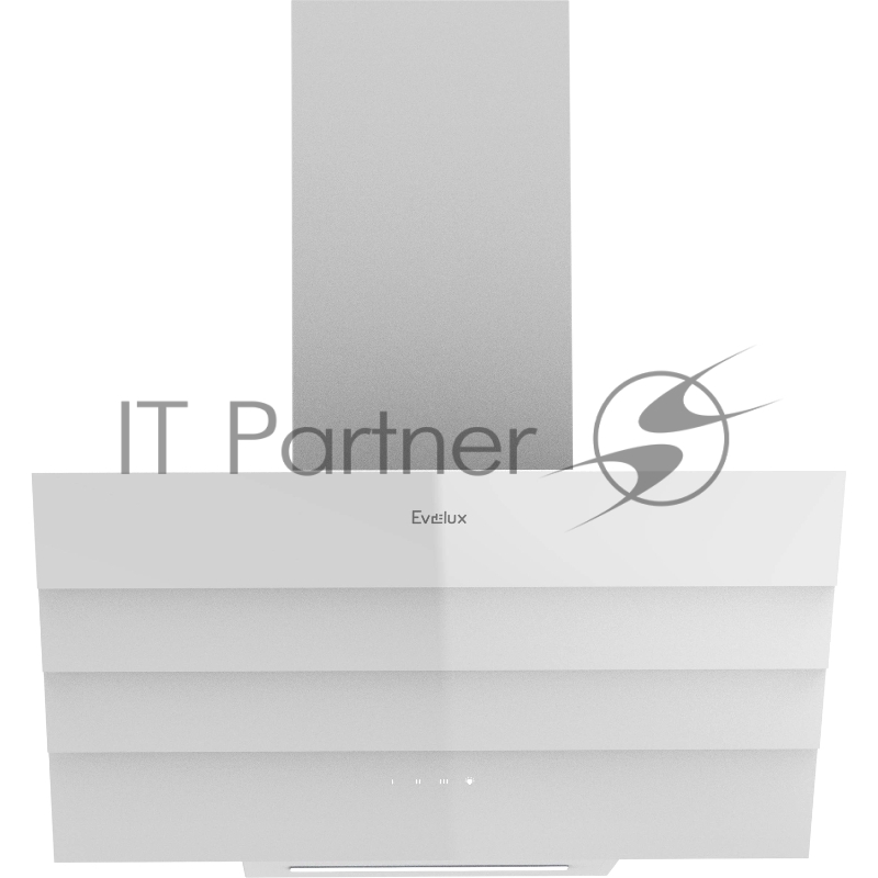 Наклонная вытяжка, 60 см, электронное управление, сенсорная панель, 3 скорости работы, производительность 920 м3/ч, LED освещение, белый, металл, стекло, 600х355х395-607 мм.
