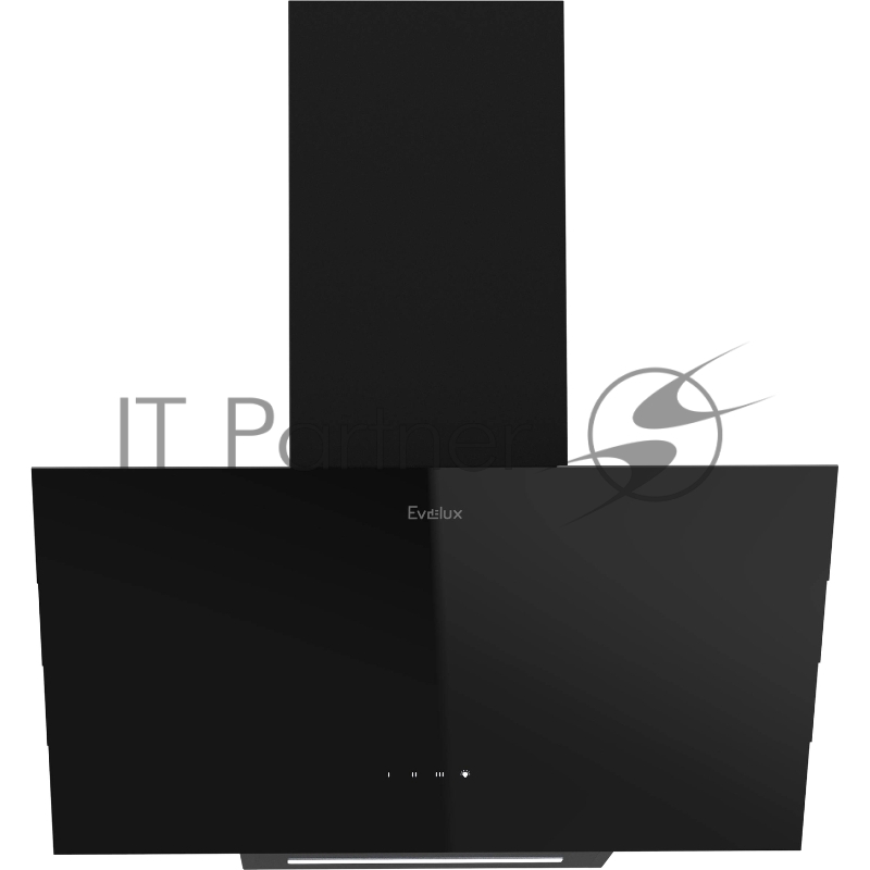 Наклонная вытяжка, 60 см, электронное управление, сенсорная панель, 3 скорости работы, производительность 920 м3/ч, LED освещение, черный, металл, стекло, 600х355х395-607 мм.