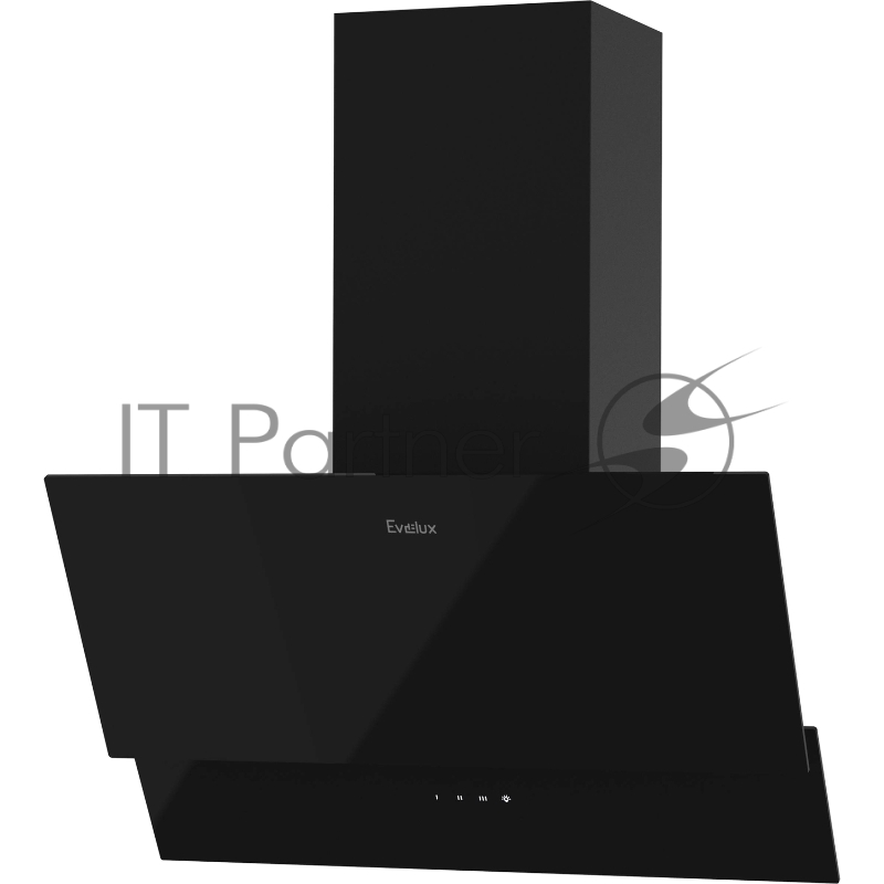 Наклонная вытяжка, 60 см, электронное управление, сенсорная панель, 3 скорости работы, производительность 950 м?/ч, LED освещение, черный, металл, стекло, 600х340х380-607 мм.