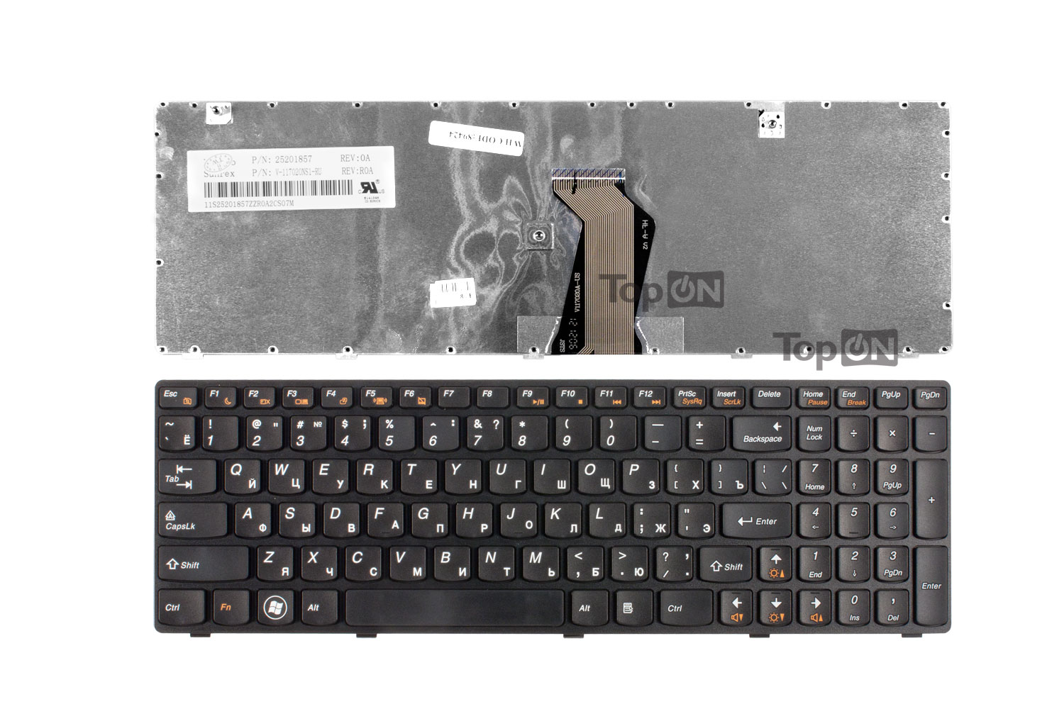 Клавиатура для ноутбука Lenovo Ideapad G580, G585, G780, V580, Z580, Z585, Z780 Series. Плоский Enter. Черная, с черной рамкой. AELZ3700110.