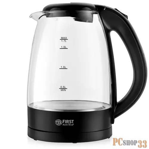 Чайник FIRST FA-5404-1-BA Мощность 2200 Вт.Максимальный объем 1.7 л • Корпус из термостойкого стекла.