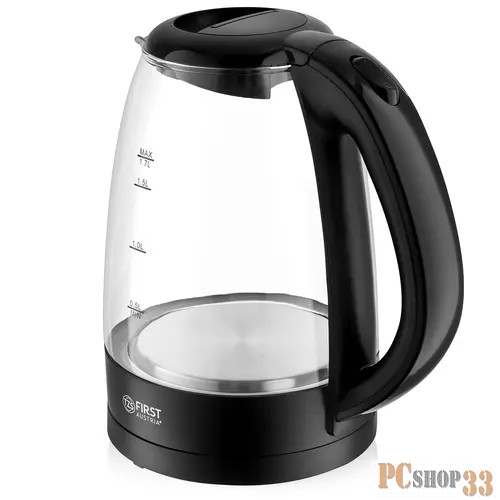 Чайник FIRST FA-5404-1-BA Мощность 2200 Вт.Максимальный объем 1.7 л • Корпус из термостойкого стекла.