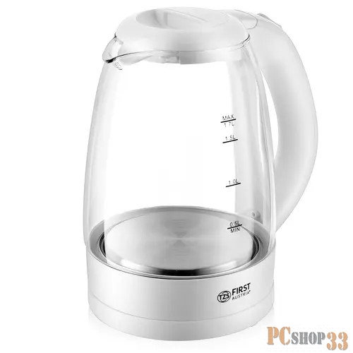 Чайник FIRST FA-5404-1-WI Мощность 2200 Вт.Максимальный объем 1.7 л • Корпус из термостойкого стекла.
