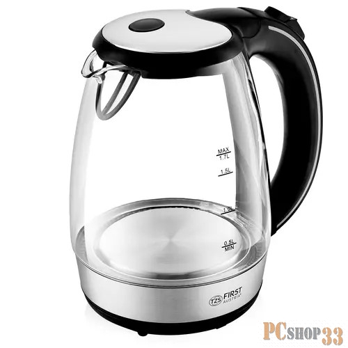 Чайник FIRST FA-5404-2-BA Мощность 2200 Вт.Максимальный объем 1.7 л • Корпус декорированный сталью.