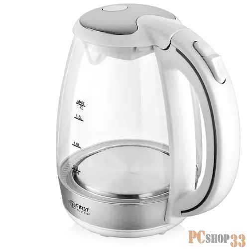 Чайник FIRST FA-5404-2-WI Мощность 2200 Вт.Максимальный объем 1.7 л • Корпус декорированный сталью.