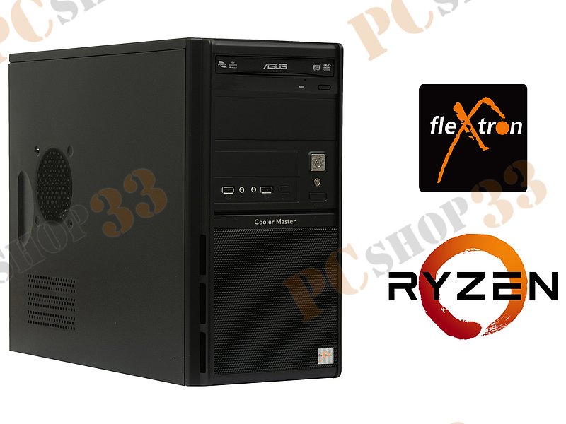 Компьютер Flextron Junior (Ryzen 3 1200-3.10ГГц, 8ГБ, 1ТБ, RX 560 4ГБ, LAN, W10 Home SL 64bit)