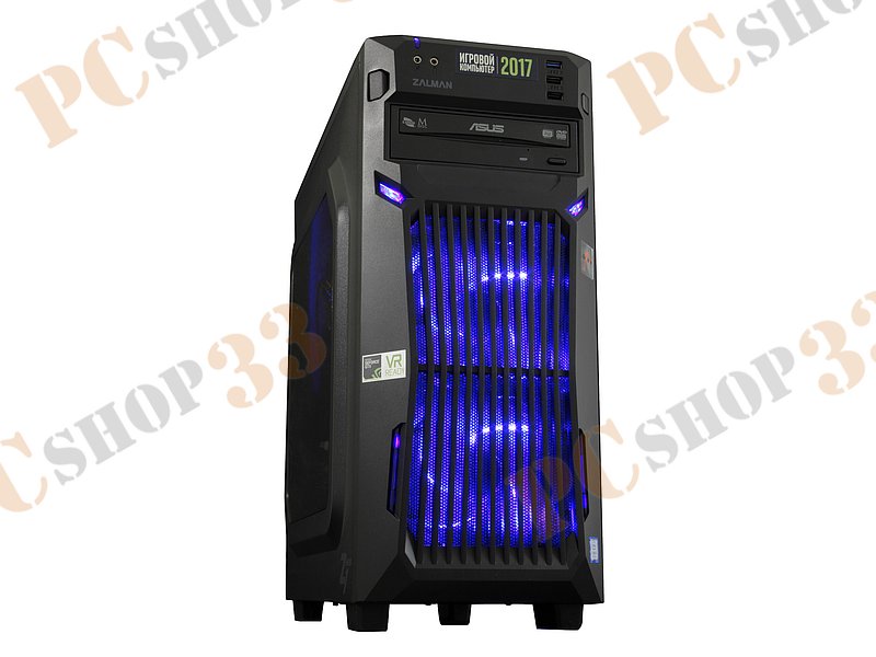 Игровой компьютер Flextron CS:GO Guardian (Core i3 8350K-4.00ГГц, 16ГБ, 250ГБ+2ТБ, GFGTX1060, LAN, W10 Home 64bit)