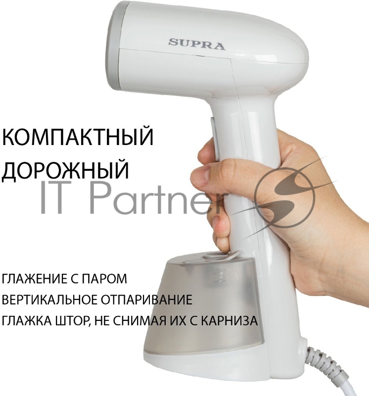 Отпариватель SUPRA SBS-150 (Мощность: 1200 ВтПроизводительность пара: 21±4 г/минПостоянная температура пара: 98°СМаксимальная температура пара: до 100°ССъемный резервуар для воды объемом: 230 мл)