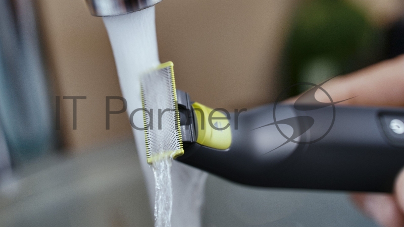 Триммер Philips OneBlade QP6530/16 черный/салатовый 5.4Вт (насадок в компл:2шт)