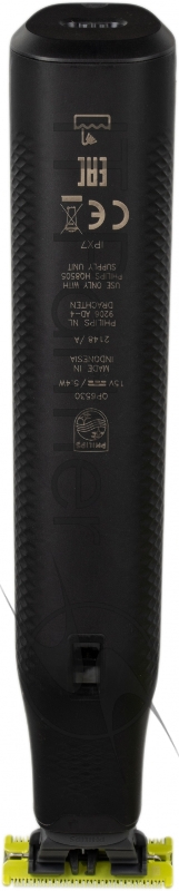 Триммер Philips OneBlade QP6530/16 черный/салатовый 5.4Вт (насадок в компл:2шт)