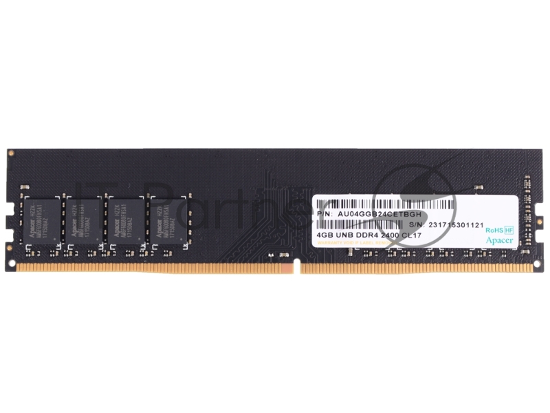 Модуль памяти Apacer DDR4 DIMM 4GB EL.04G2T.KFH {PC4-19200, 2400MHz}