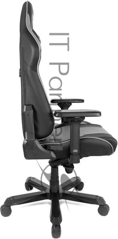 Игровое кресло DXRacer King чёрно-серое (OH/KS99/NG, экокожа, регулируемый угол наклона)