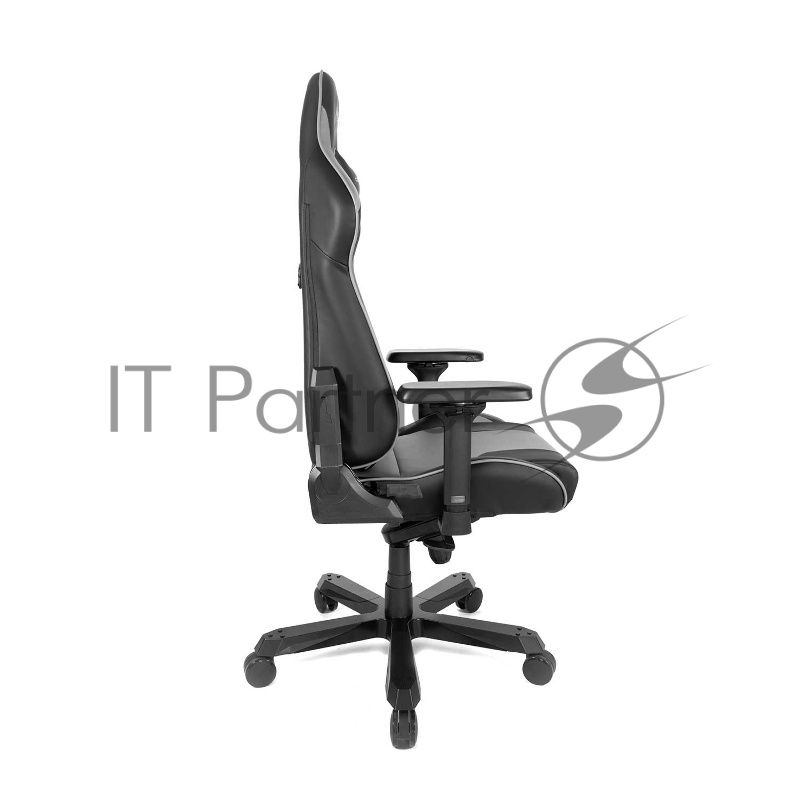 Игровое кресло DXRacer King чёрно-серое (OH/KS99/NG, экокожа, регулируемый угол наклона)