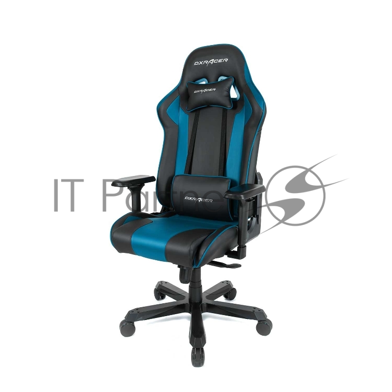 Игровое кресло DXRacer King чёрно-синее (OH/KS99/NB, экокожа, регулируемый угол наклона)