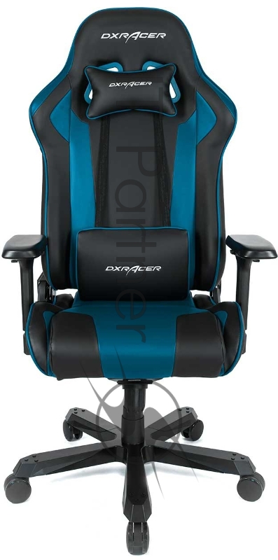 Игровое кресло DXRacer King чёрно-синее (OH/KS99/NB, экокожа, регулируемый угол наклона)