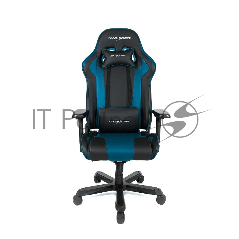 Игровое кресло DXRacer King чёрно-синее (OH/KS99/NB, экокожа, регулируемый угол наклона)