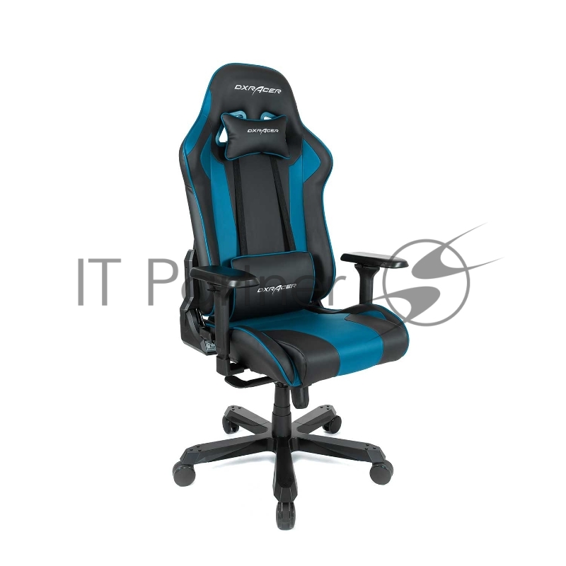 Игровое кресло DXRacer King чёрно-синее (OH/KS99/NB, экокожа, регулируемый угол наклона)