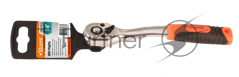 Ключ-трещотка Sturm! 1045-17-R1/4, квадрат 1/4, 72 зуба, с быстрым сбросом, CrV