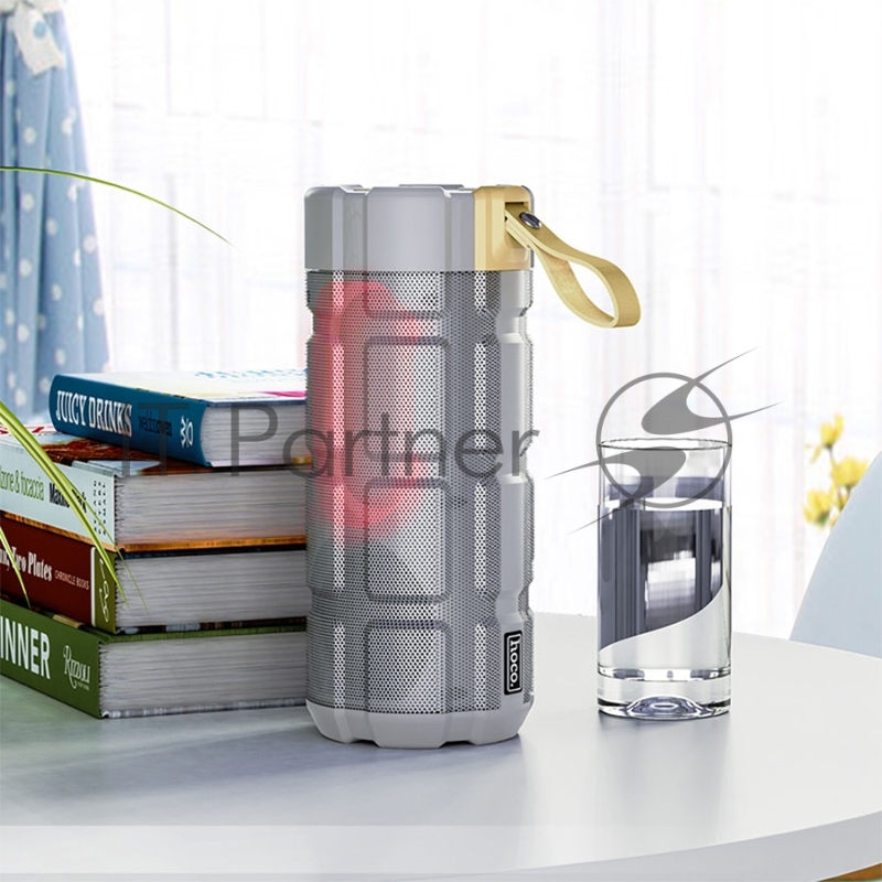 Портативная колонка HOCO HC7, серый, LED подсветка